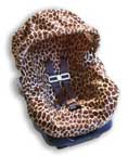 Canopy car seat cover in giraffe